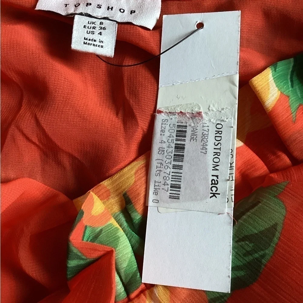 NWT Nordstrom‎ Topshop Size 4 Orange Dress